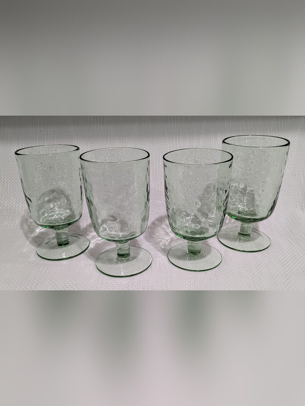 Glass Goblets with Pebbled Pattern. - Picture 1 of 3